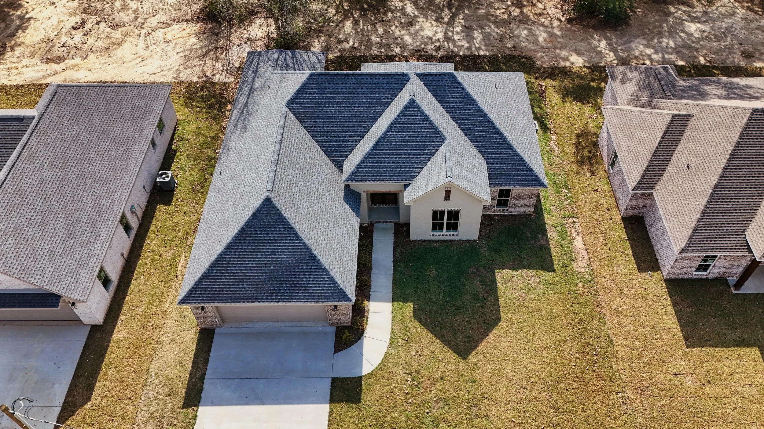 Aerial view of a custom home by a home builder in Bay St. Louis MS